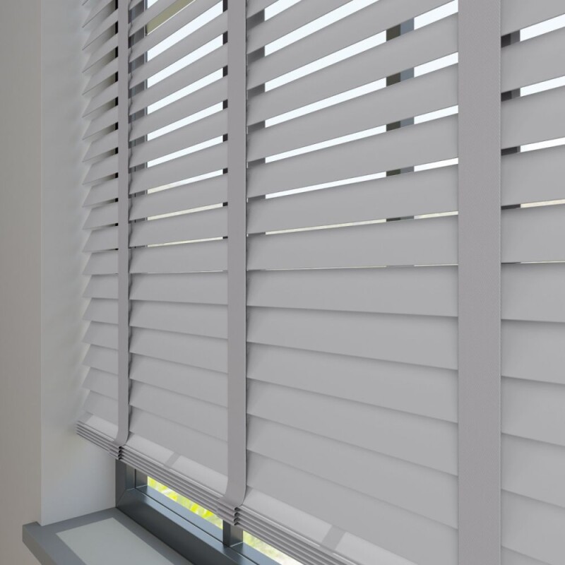 Ahşap Jaluzi 50mm Redüktörlü Kurdelalı - GRİ