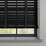 Ahşap Jaluzi 50mm Redüktörlü Kurdelalı- SİYAH